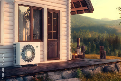 3D Illustration Cabin Exter...