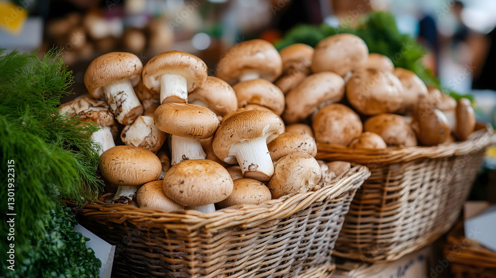 Fresh Mushrooms in Basket
Fresh Mushrooms in Basket