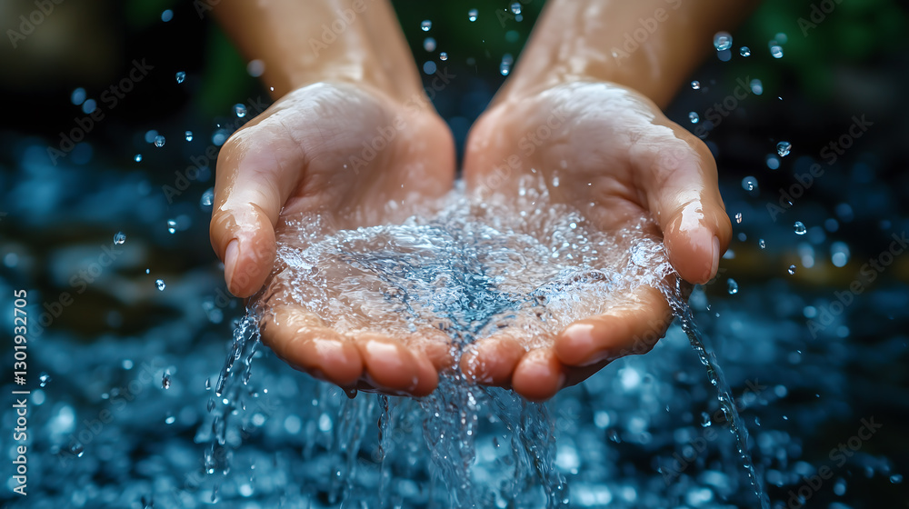 Fototapeta premium Hands Holding Water 