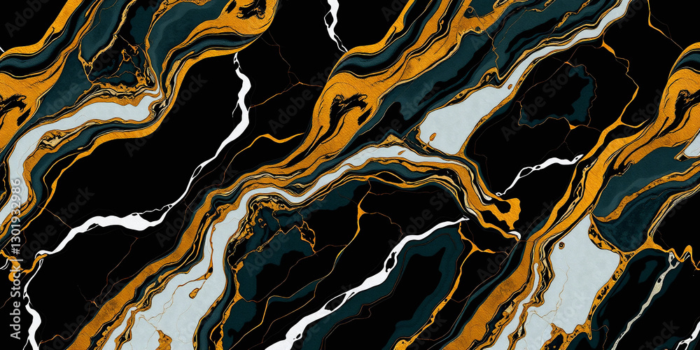 Luxurious Black and Gold Marble Texture with Dramatic Veining Contrast Luxurious Black and Gold Marble Texture with Dramatic Veining Contrast
