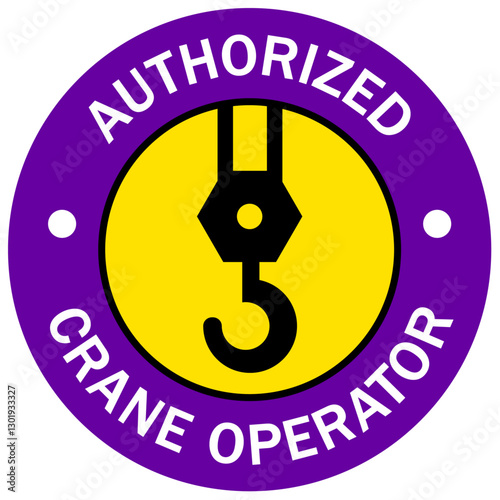 Crane operator qualified badge logo authorized