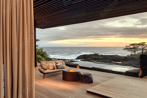 Photo Coastal Sunset Relaxa...