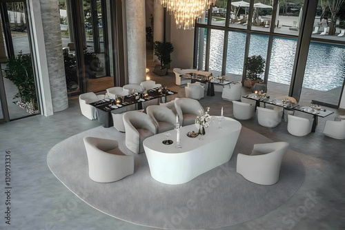 3D Illustration Restaurant ...