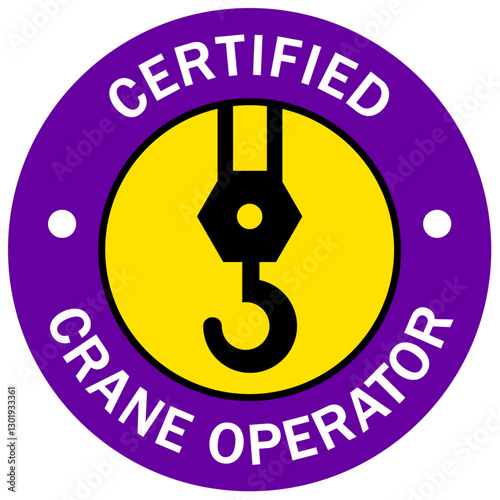 Crane operator qualified badge logo certified