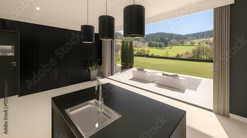 3D Illustration Modern Kitc...