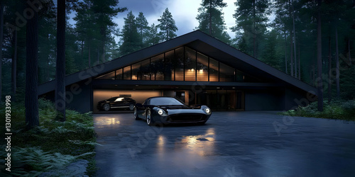 3D Illustration Modern Hous...