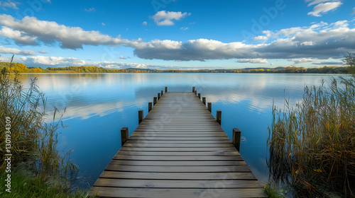 Wallpaper Mural Wooden Pier Leading into a Lake
 Torontodigital.ca