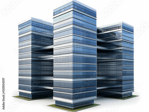 3D Illustration Modern Offi...