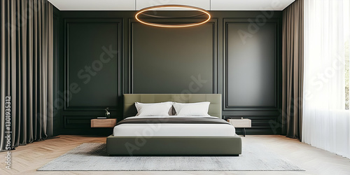 3D Illustration Dark Green ...
