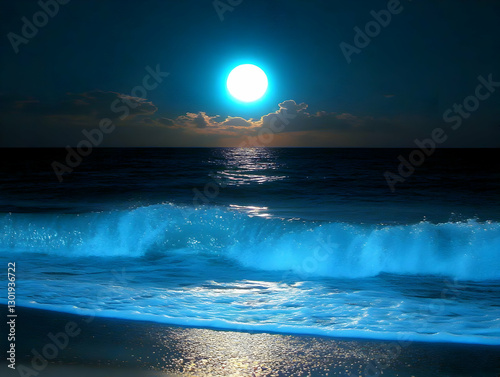 Ocean Night Scene Illustration