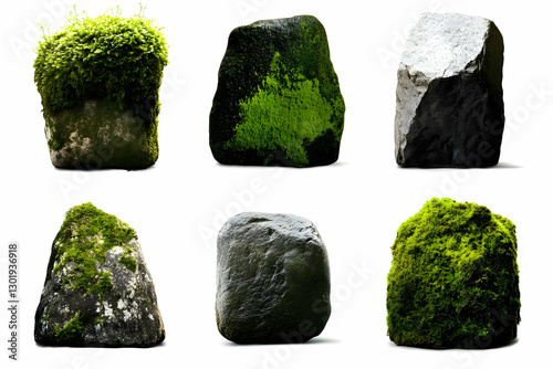 Moss Covered Rocks Realisti...
