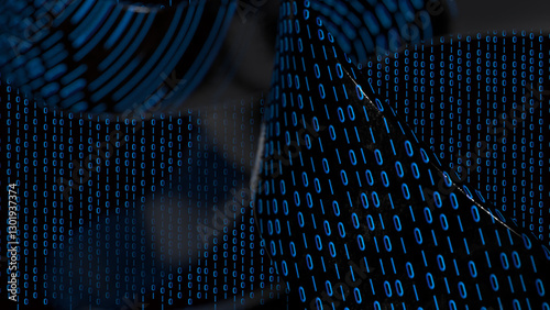 The Digital Number for Abstract Background 3D Rendering..