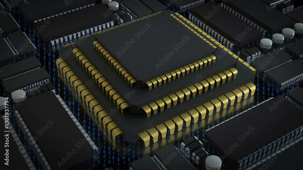 The Chip for Technology or IT concept 3d Rendering. The Chip for Technology or IT concept 3d Rendering.