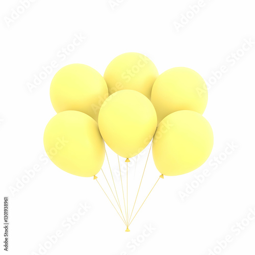 3D Illustration Yellow Ball...