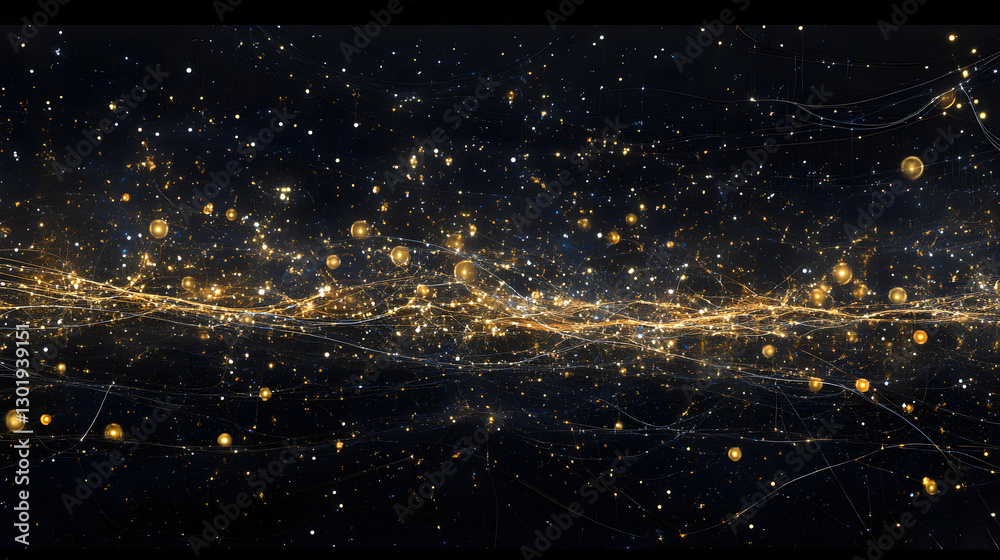 Obraz premium A digital wave pattern with blue tones, reflecting technology and data in motion.