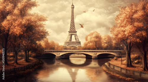 Illustration of Autumn in P...
