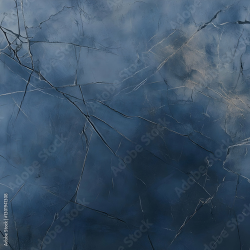 Abstract Blue Cracked Textu...