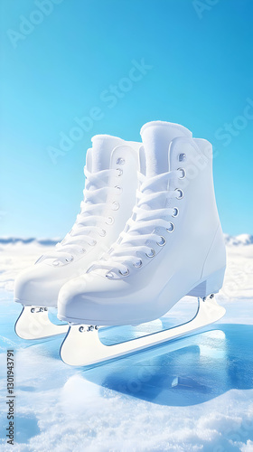 3D Illustration Ice Skating...