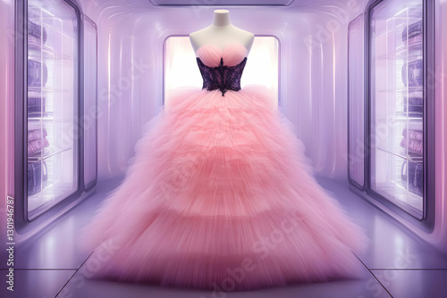 3D Illustration Pink Dress,...