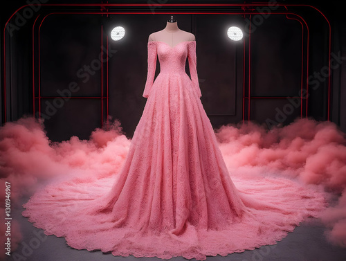 Photo Pink Dress, Lace, Off...