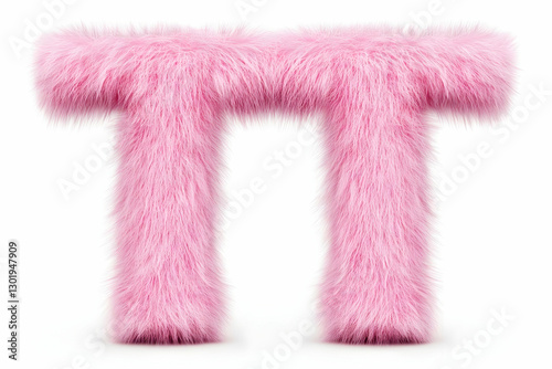 3D Illustration Pink Fur Le...