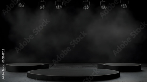3D Illustration Dark Stage ...