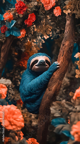 Illustration - Blue Sloth, ...