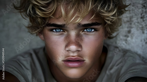 Portrait Photo Youth Blue E...