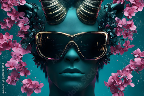 3D Illustration - Teal Skin...