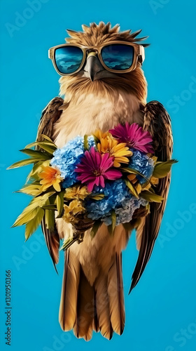 Illustration Bird with Flow...