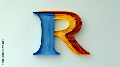 3D Illustration, Letter R, ...