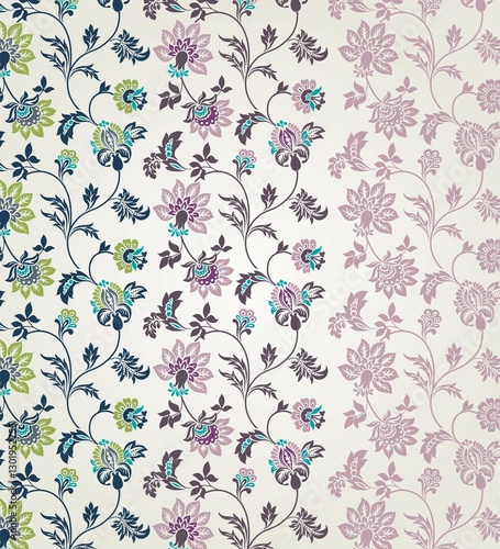 Wallpaper Mural wedding card design, traditional paisley floral pattern , royal India	 Torontodigital.ca