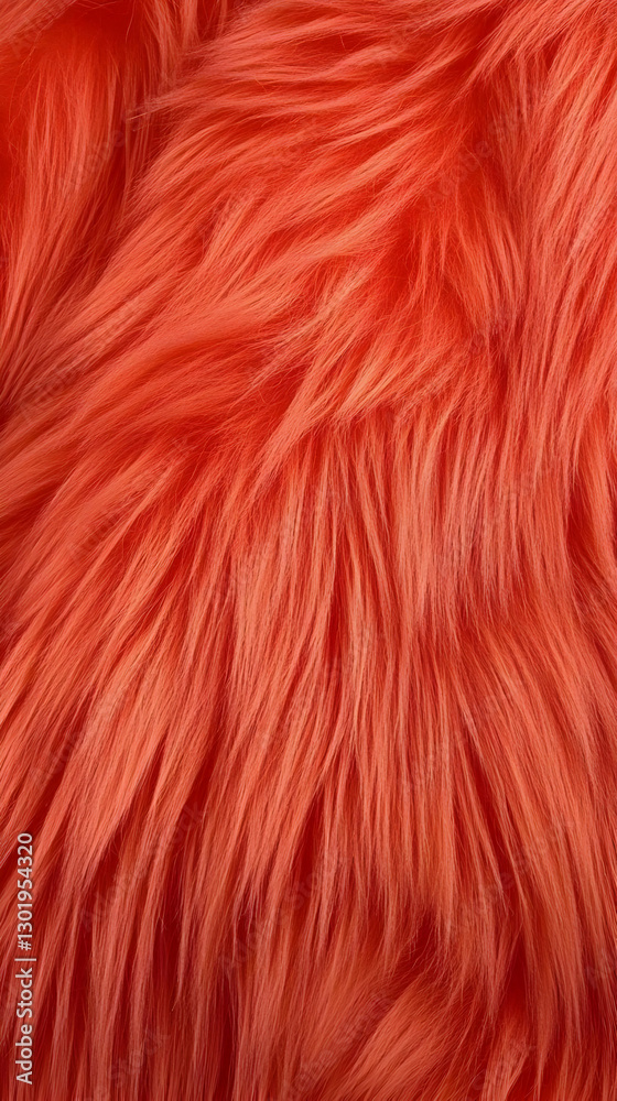 Naklejka premium Photo - Vibrant Orange Fur Texture Background, Soft and Fluffy