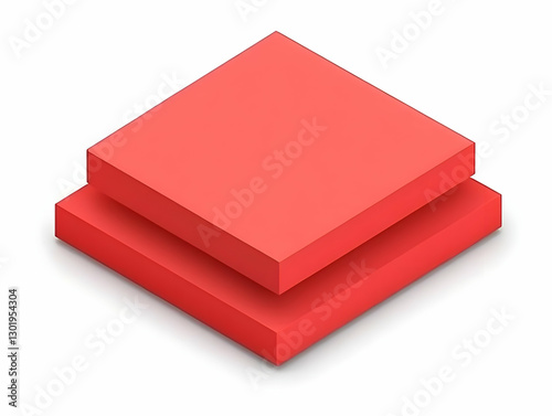 3D Illustration - Red Squar...