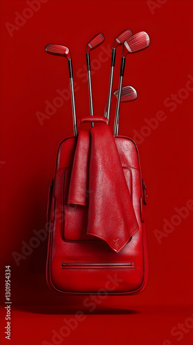 3D Illustration Red Golf Ba...