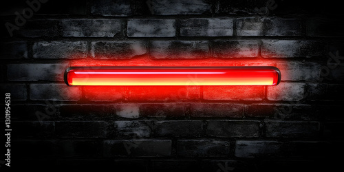 3D Render Neon Light Red Gl...