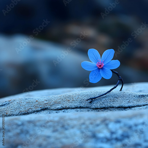 Illustration of Blue Flower...