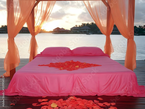 Romantic Bed by the Lake Il...
