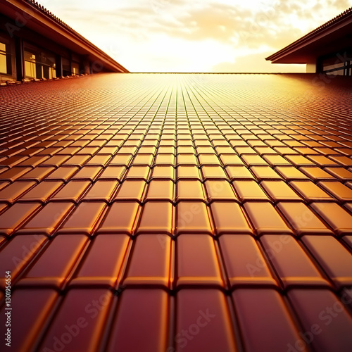 3D Illustration Golden Roof...