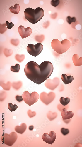 3D Illustration Pink and Br...