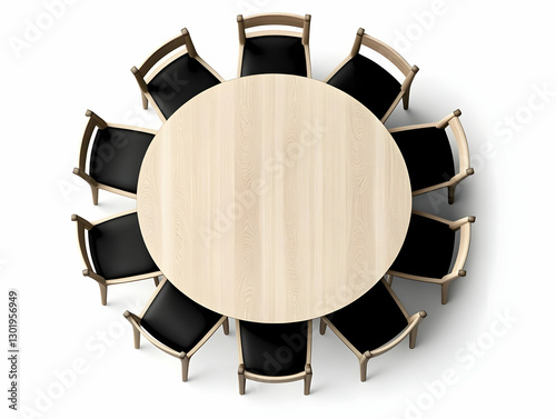 3D Illustration Round Woode...