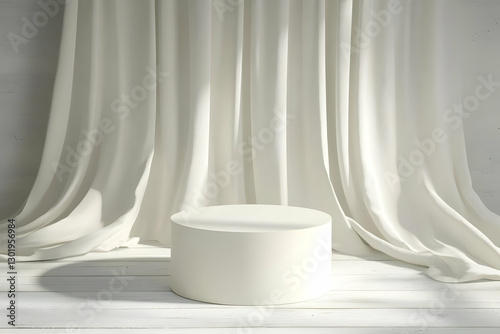 3D Illustration White Podiu...