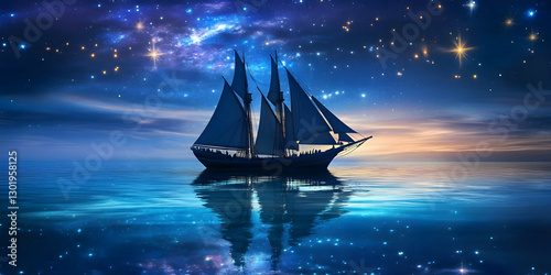 Illustration of Ship Sailin...