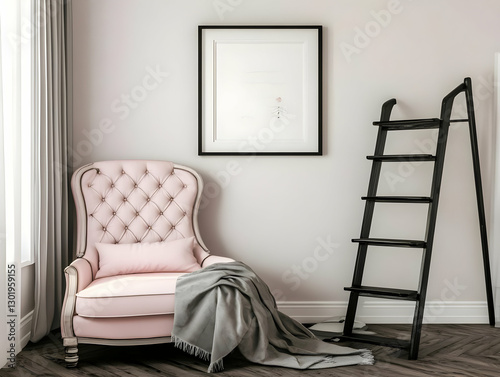 3D Illustration Pink Armcha...