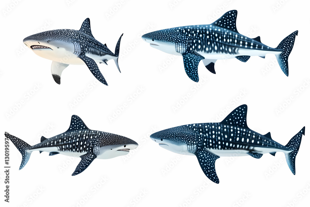 Fototapeta premium Illustration Whale Shark Marine Life Ocean Fish Animal Wildlife Nature Aquatic Underwater Sea