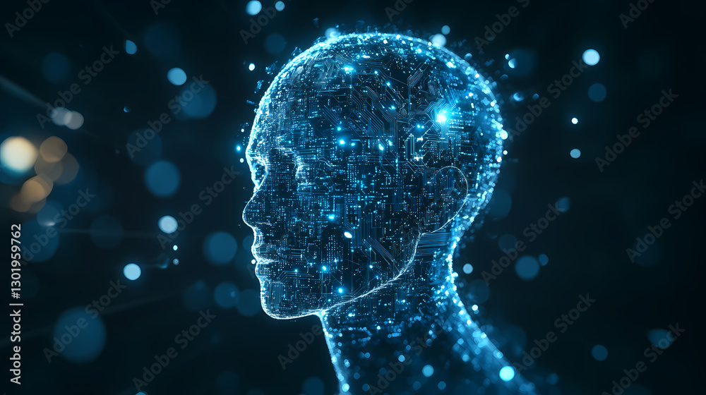 Human head silhouette made of circuit boards Human head silhouette made of circuit boards