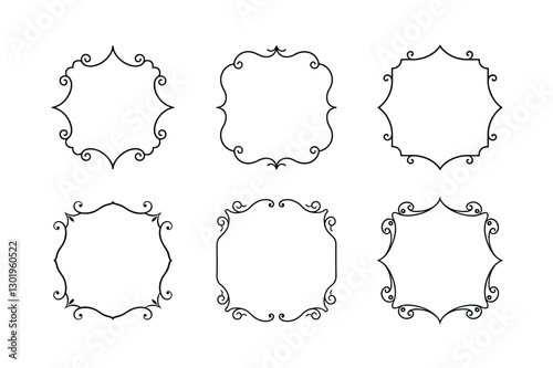 Elegant Black and White Ornate Frames Collection
