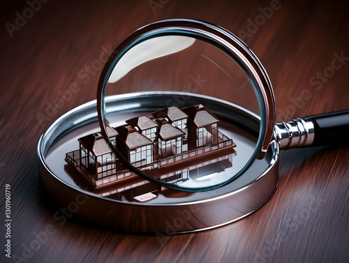3D Illustration Magnifying ...
