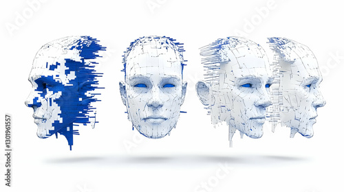 3D Illustration Abstract Fa...
