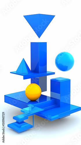 3D Illustration Abstract Bl...